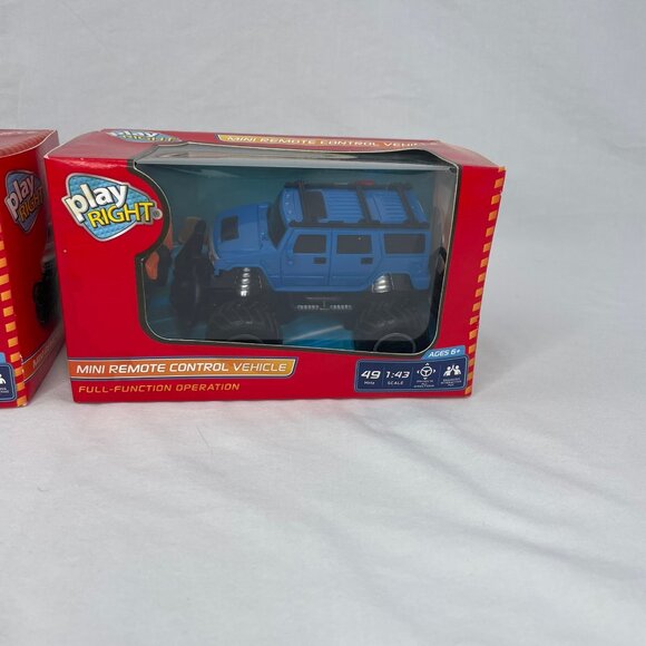 Play Right Set of 2 Remote Control Vehicle Blue Jeep Red Monster Truck Kids Toy - Picture 3 of 10